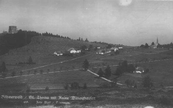 Pohled s hradem a kostelem  r.1925