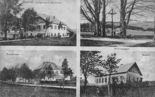 Jungbauerv hostinec, k, kola a myslivna v Novm dol  r.1920
