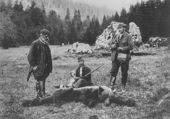 Poslední zastřelený medvěd v Čechách  foto z  14.11.1856