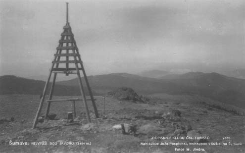 Nejvy bod Velkho Javoru s trianglem r.1930