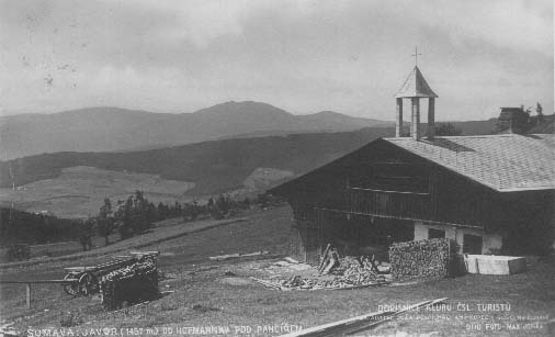 Chalupa se zvonikou na Hofmankch  r.1926